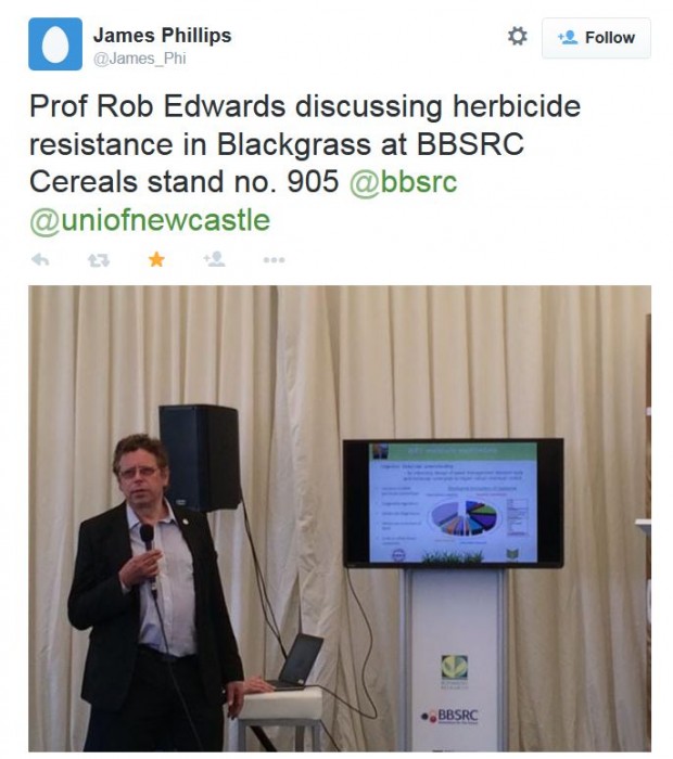 Prof Rob Edwards discussing herbicide resistance at the stakeholder meeting