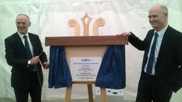 The official opening - Sir Richard Leese (left) and Mark Peacock (right)